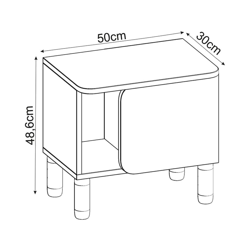 Relento Natbord 50x48,6x30 cm - Hvid - Møbler - Borde - Aflastningsbord - Sengebord