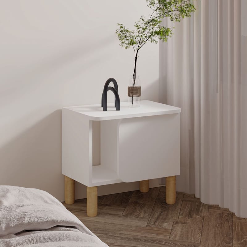 Relento Natbord 50x48,6x30 cm - Hvid - Møbler - Borde - Aflastningsbord - Sengebord