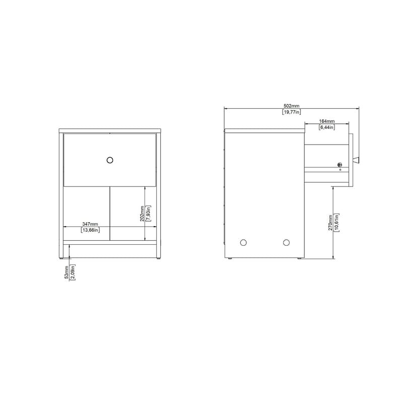 Renor Natbord 38x30x48 cm - Møbler - Borde - Aflastningsbord - Sengebord