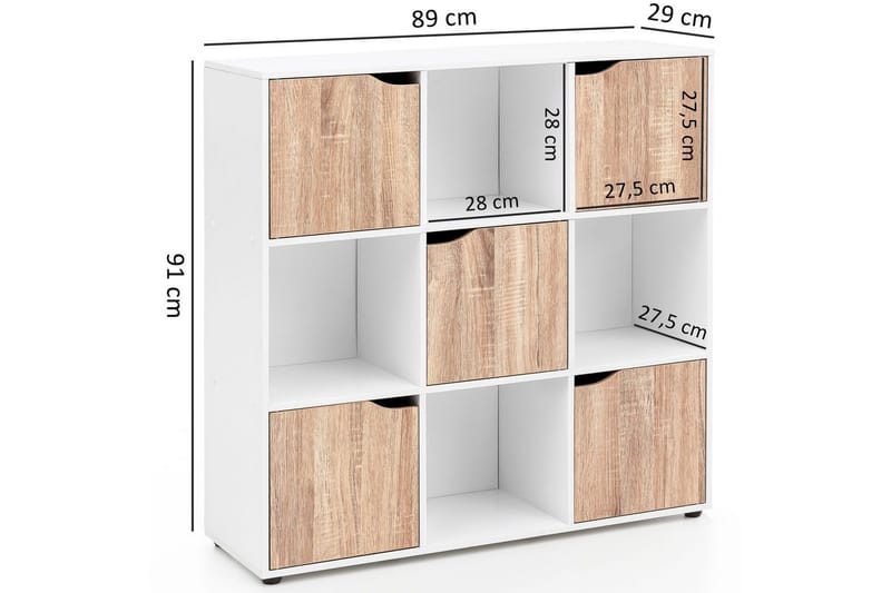 Reol Wohnling Massa Melaminbelagt Spånplade med Opbevaringsplads 5 Døre Moderne - Møbler - Borde - Aflastningsbord - Entrébord