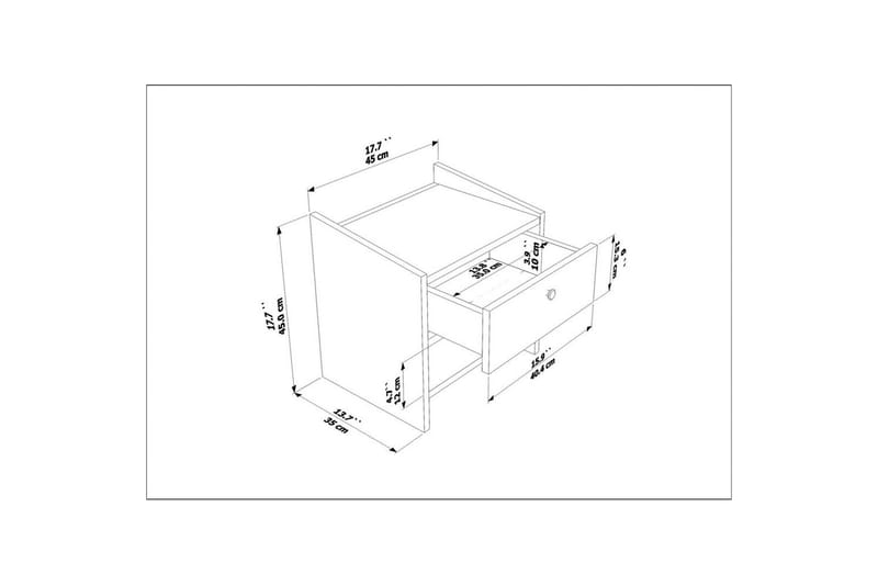 Retzow Natbord - Hvid - Møbler - Borde - Aflastningsbord - Sengebord