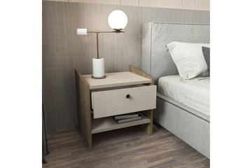 Retzow Natbord - Valnød/Beige - Møbler - Borde - Aflastningsbord - Sengebord