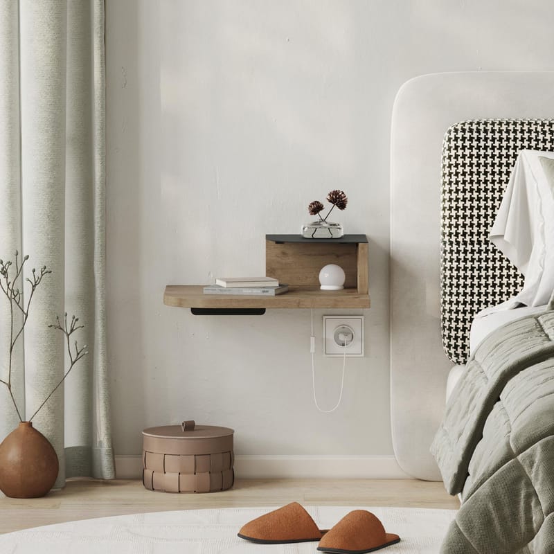 Rilina Sengebord 40 cm - Eg - Møbler - Borde - Aflastningsbord - Sengebord