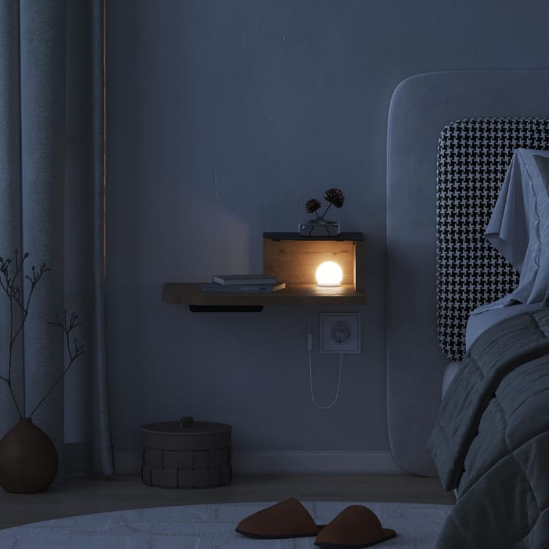 Rilina Sengebord 40 cm - Eg - Møbler - Borde - Aflastningsbord - Sengebord