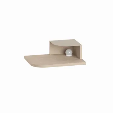 Rilina Vægmonteret Sengebord 40 cm med Træ- og Egetræsudseende, Opbevaring med Hylde og LED-belysning - Beige - Møbler - Borde - Aflastningsbord - Sengebord