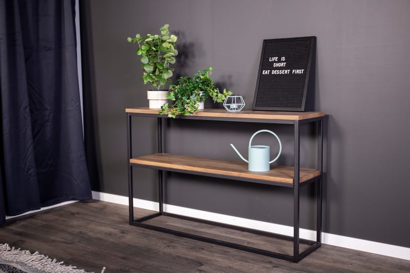 Rise Konsolbord 110x30 cm - Sort/Valnød - Møbler - Borde - Aflastningsbord - Lampebord