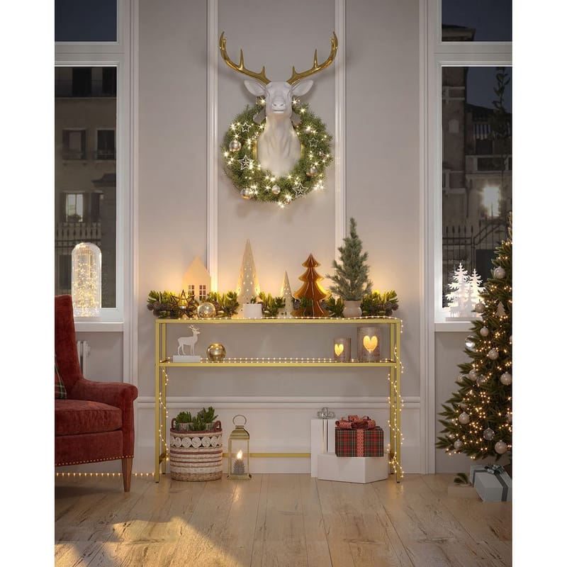 Rovena Kommode 90 cm - Guld og transparent - Møbler - Borde - Aflastningsbord - Entrébord