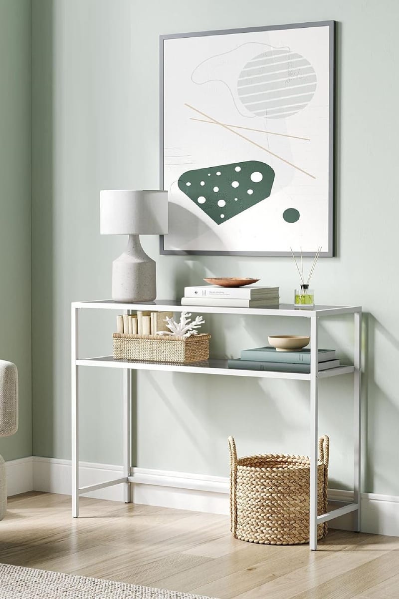 Rovena Kommode 90 cm - Hvid og transparent - Møbler - Borde - Aflastningsbord - Entrébord