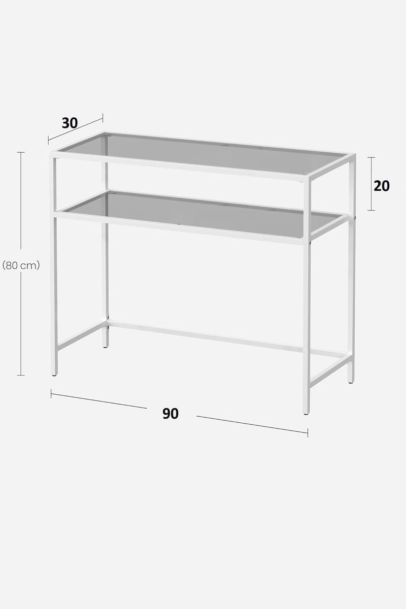 Rovena Kommode 90 cm - Hvid og transparent - Møbler - Borde - Aflastningsbord - Entrébord
