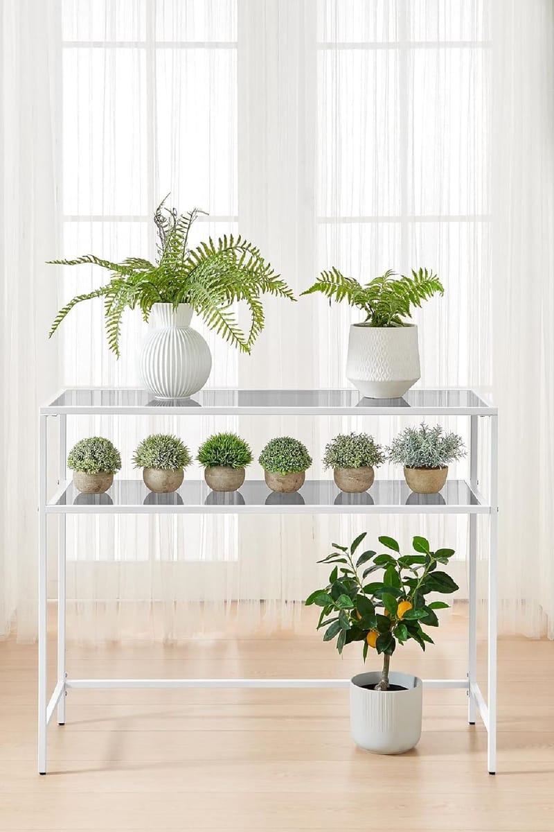 Rovena Kommode 90 cm - Hvid og transparent - Møbler - Borde - Aflastningsbord - Entrébord