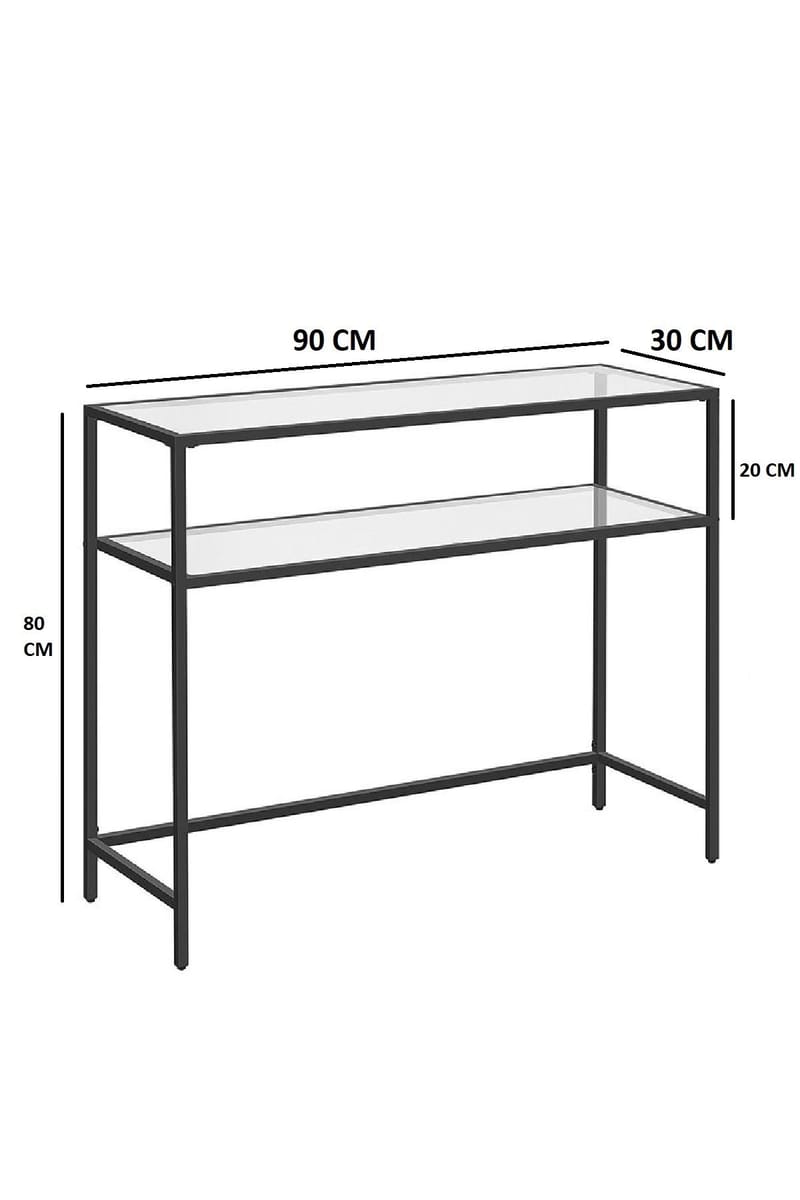 Rovena Kommode 90 cm - Sort og transparent - Møbler - Borde - Aflastningsbord - Entrébord