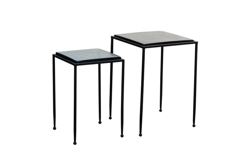 Sætbord Wohnling Sæt med 2 firkantet glas med tynde metalben, moderne stil - Møbler - Borde - Aflastningsbord - Indskudsborde