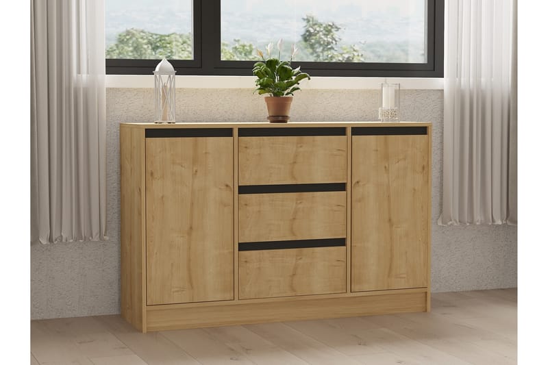 Sadu Konsolbord 140 cm - Brun/Eg/Antracit - Møbler - Borde - Aflastningsbord - Entrébord