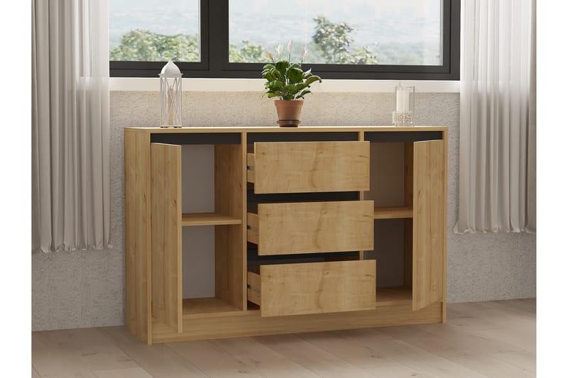 Sadu Konsolbord 140 cm - Brun/Eg/Antracit - Møbler - Borde - Aflastningsbord - Entrébord