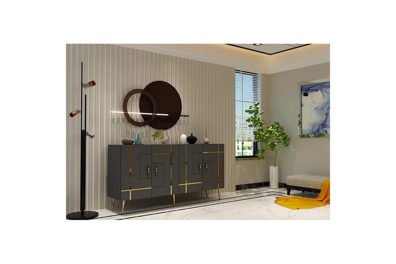 Safiya Konsolbord 150 cm - Guld/Antracit - Møbler - Borde - Aflastningsbord - Entrébord