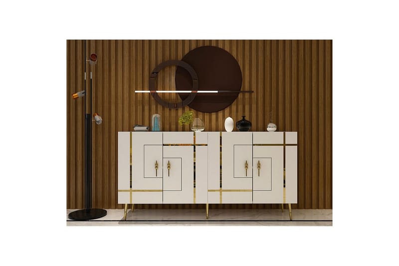 Safiya Konsolbord 150 cm - Guld/Hvid - Møbler - Borde - Aflastningsbord - Entrébord