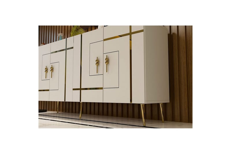Safiya Konsolbord 150 cm - Guld/Hvid - Møbler - Borde - Aflastningsbord - Entrébord