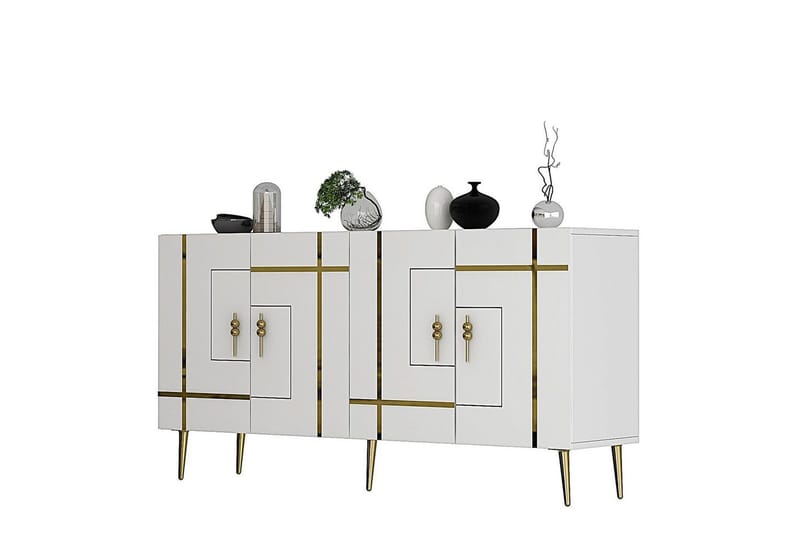 Safiya Konsolbord 150 cm - Guld/Hvid - Møbler - Borde - Aflastningsbord - Entrébord