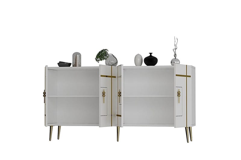 Safiya Konsolbord 150 cm - Guld/Hvid - Møbler - Borde - Aflastningsbord - Entrébord