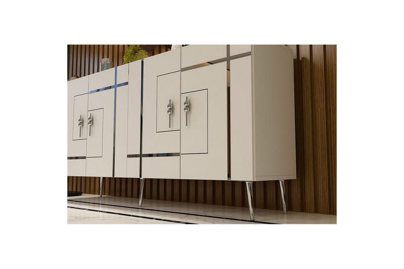 Safiya Konsolbord 150 cm - Hvid/Sølv - Møbler - Borde - Aflastningsbord - Entrébord