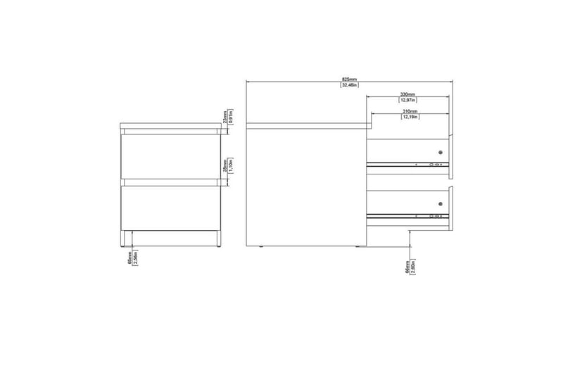 Salomns Natbord 40,4 cm - Grå - Møbler - Borde - Aflastningsbord - Sengebord
