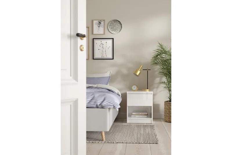 Salomns Natbord 40,4 cm - Hvid - Møbler - Borde - Aflastningsbord - Sengebord