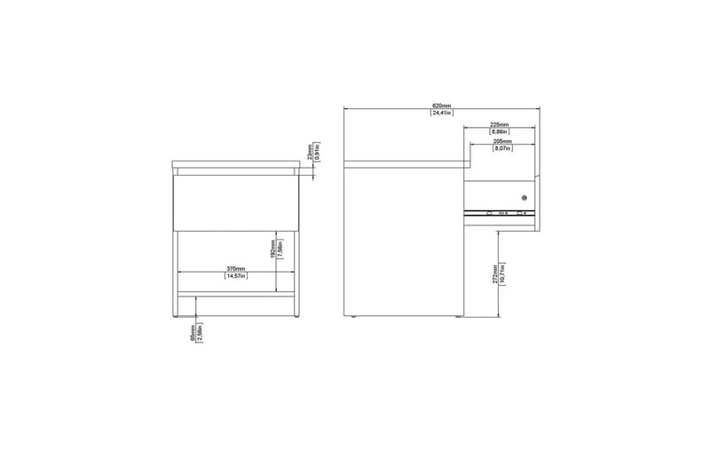 Salomns Natbord 40,4 cm - Hvid - Møbler - Borde - Aflastningsbord - Sengebord