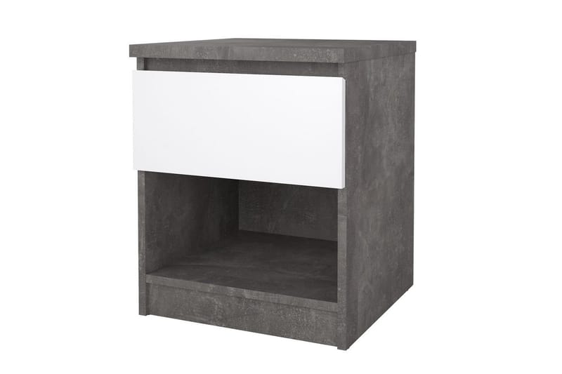 Salomns Natbord 40 cm - Hvid/Mørkegrå - Møbler - Borde - Aflastningsbord - Sengebord