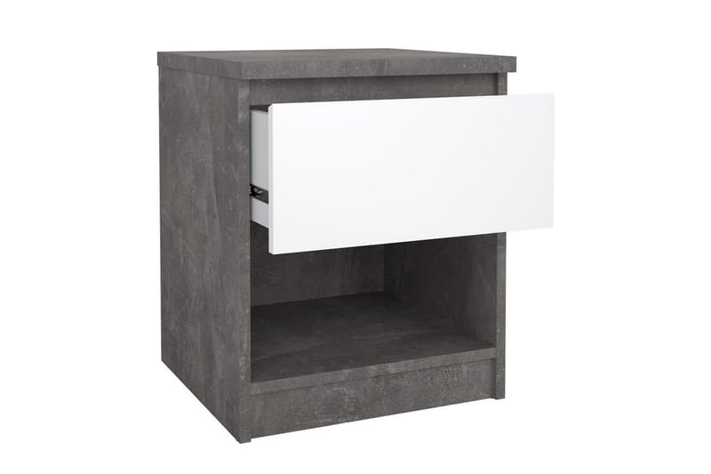 Salomns Natbord 40 cm - Hvid/Mørkegrå - Møbler - Borde - Aflastningsbord - Sengebord