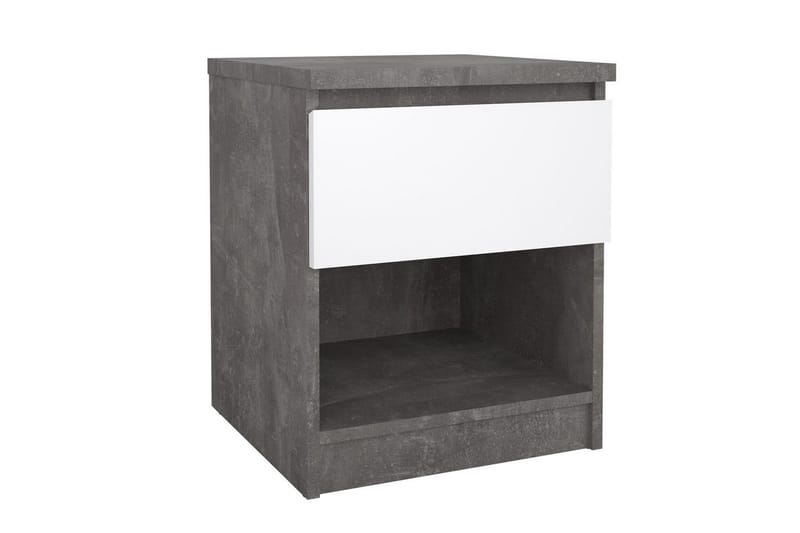 Salomns Natbord 40 cm - Hvid/Mørkegrå - Møbler - Borde - Aflastningsbord - Sengebord