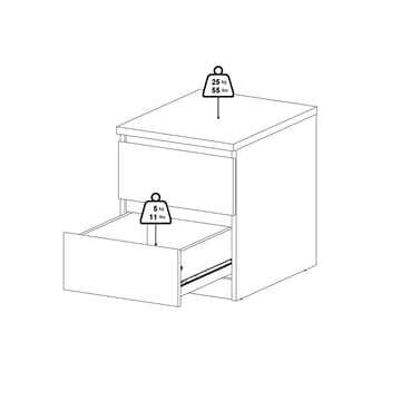 Salomns Natbord med 2 skuffer 40x50x50 cm - Møbler - Borde - Aflastningsbord - Sengebord
