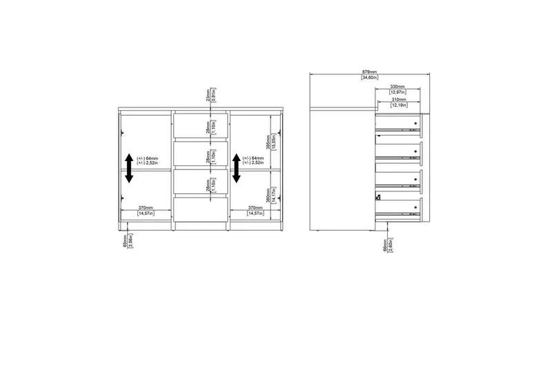 Salomns Skænk 120,8 cm - Hvid - Opbevaring - Opbevaringsmøbler - Skænke & sideboards