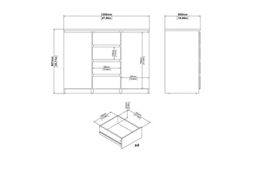 Salomns Skænk 120,8 cm - Hvid - Opbevaring - Opbevaringsmøbler - Skænke & sideboards