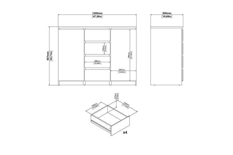Salomns Skænk 120,8 cm - Sort - Opbevaring - Opbevaringsmøbler - Skænke & sideboards