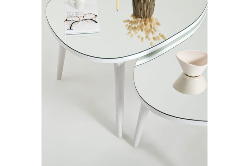 Samtens Sætborde - Hvid - Møbler - Borde - Aflastningsbord - Indskudsborde