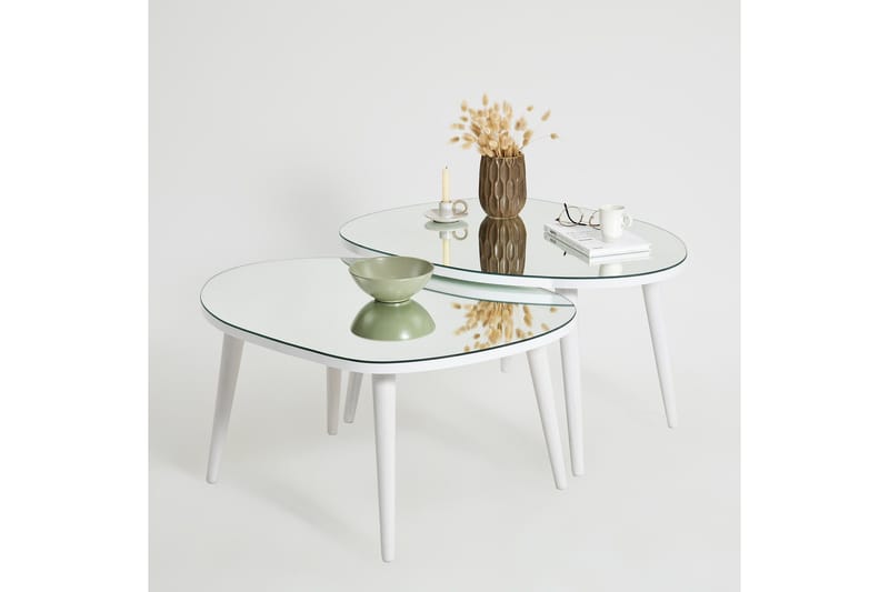 Samtens Sætborde - Hvid - Møbler - Borde - Aflastningsbord - Indskudsborde