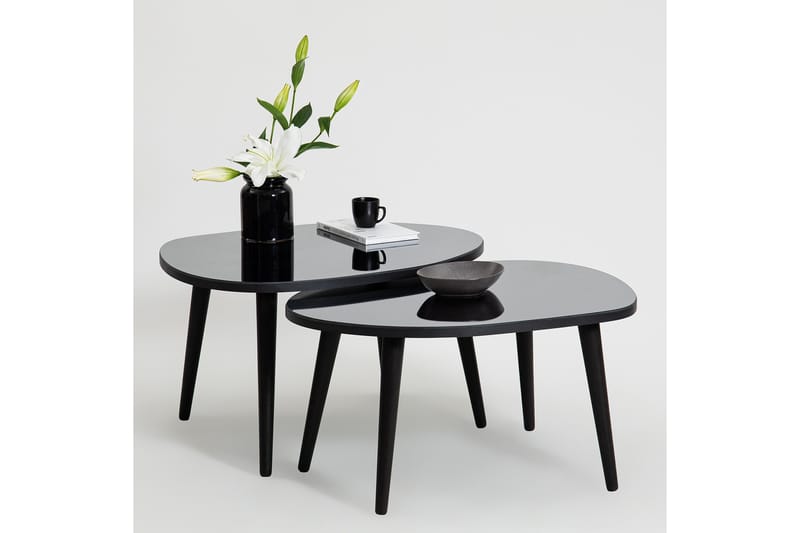 Samtens Sætborde - Sort - Møbler - Borde - Aflastningsbord - Indskudsborde