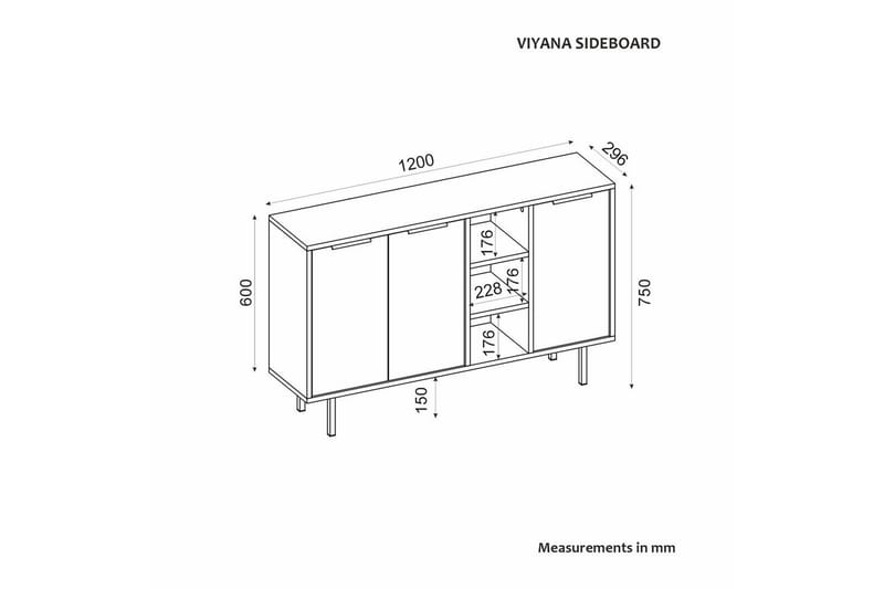 Schmida Konsolbord 120 cm - Blå/Hvid - Møbler - Borde - Aflastningsbord - Entrébord