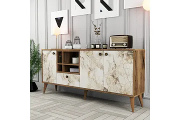 Scone Konsolbord 180 cm - Hvid marmor/Valnød - Møbler - Borde - Aflastningsbord - Entrébord