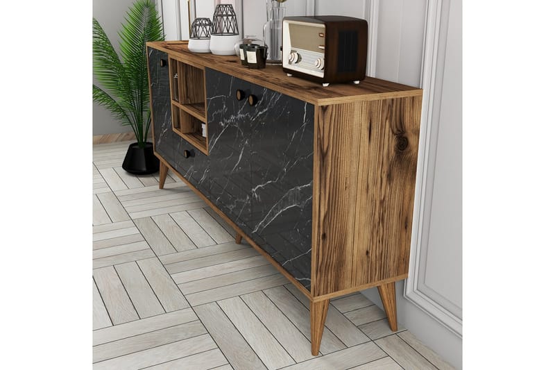 Scone Konsolbord 180 cm - Sort/Valnød - Møbler - Borde - Aflastningsbord - Entrébord