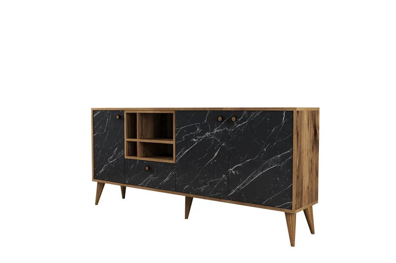 Scone Konsolbord 180 cm - Sort/Valnød - Møbler - Borde - Aflastningsbord - Entrébord