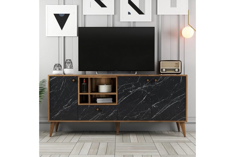 Scone Konsolbord 180 cm - Sort/Valnød - Møbler - Borde - Aflastningsbord - Entrébord