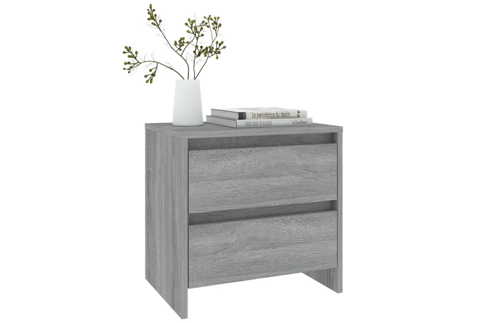sengebord 45x34,5x44,5 cm spånplade grå sonoma-eg - Grå - Møbler - Borde - Aflastningsbord - Sengebord