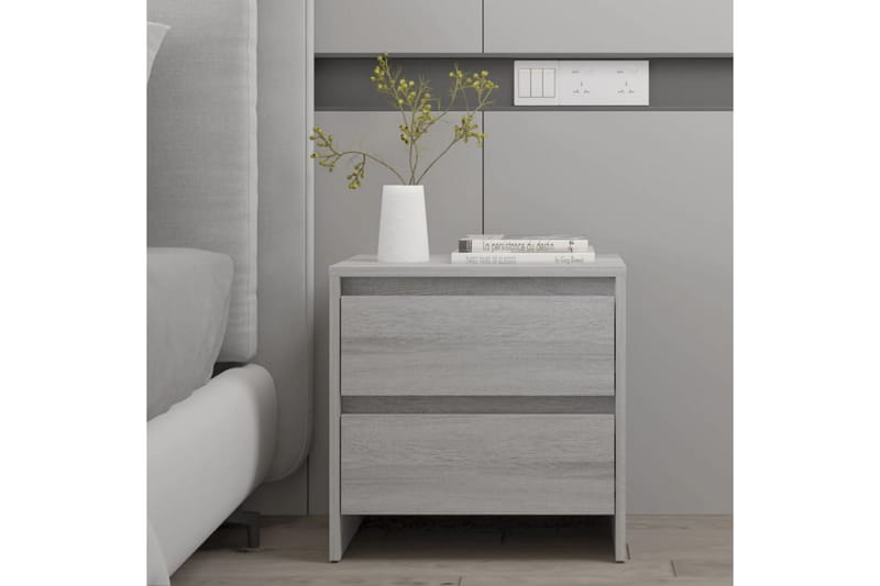 sengebord 45x34,5x44,5 cm spånplade grå sonoma-eg - Grå - Møbler - Borde - Aflastningsbord - Sengebord