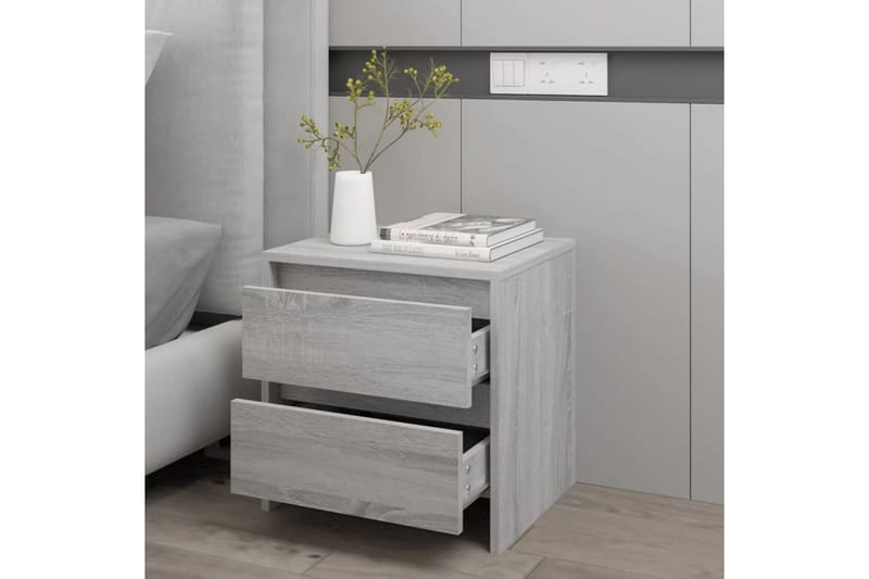 sengebord 45x34,5x44,5 cm spånplade grå sonoma-eg - Grå - Møbler - Borde - Aflastningsbord - Sengebord