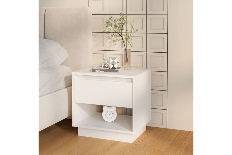 sengebord 45x34x44 cm spånplade hvid - Hvid - Møbler - Borde - Aflastningsbord - Sengebord
