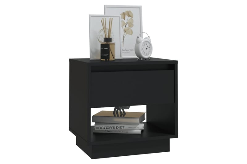 sengebord 45x34x44 cm spånplade sort - Sort - Møbler - Borde - Aflastningsbord - Sengebord
