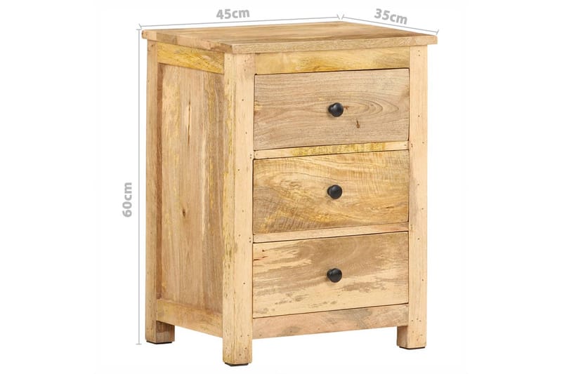 sengebord 45x35x60 cm massivt mangotræ - Brun - Møbler - Borde - Aflastningsbord - Sengebord