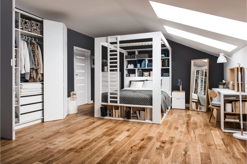 4You Sengebord 41 cm med Opbevaring Hvid/Natur - VOX - Møbler - Borde - Aflastningsbord - Sengebord