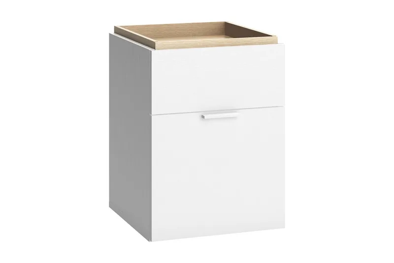 4You Sengebord 41 cm med Opbevaring Hvid/Natur, VOX